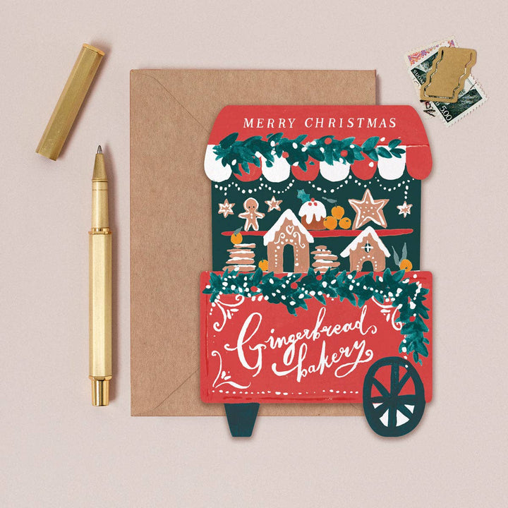 Gingerbread Cart - Julekort