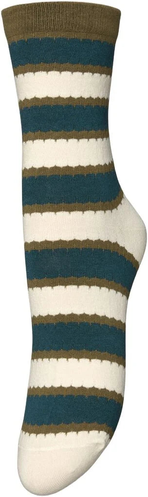 Scallopia Cotta Sock - Mediteal green