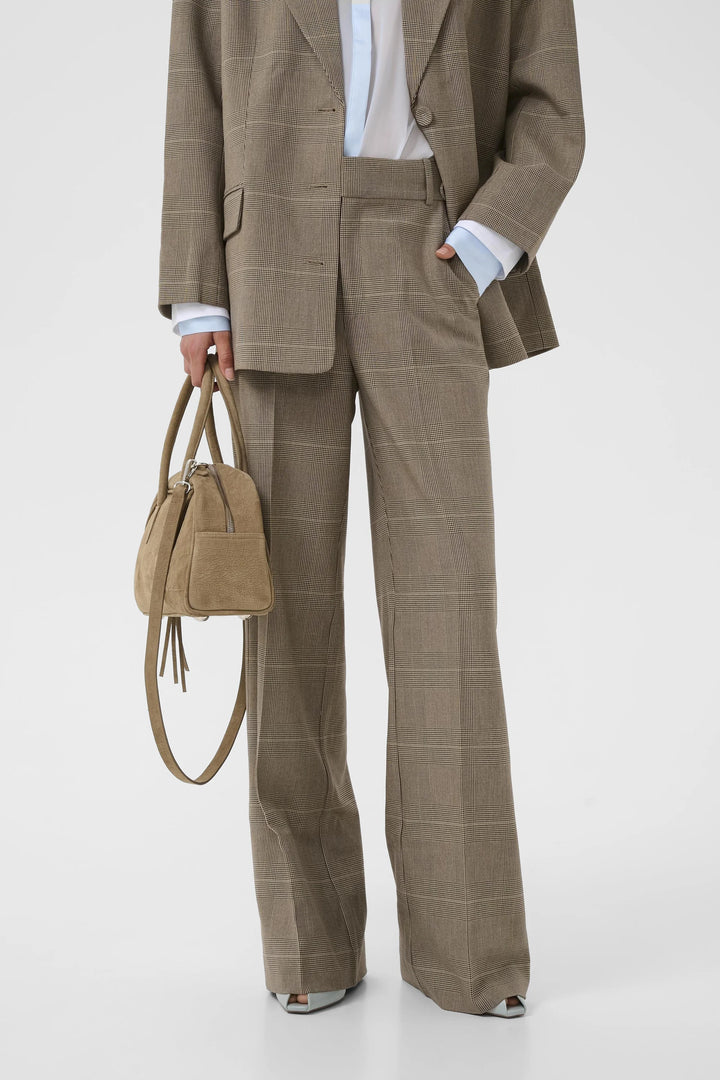 GZevaldi MW pants - Pale khaki check