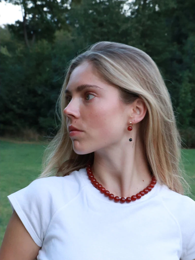 Halskjede - Faro - Red Jade