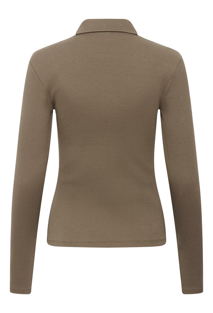 GZdrew ls polo top - Walnut