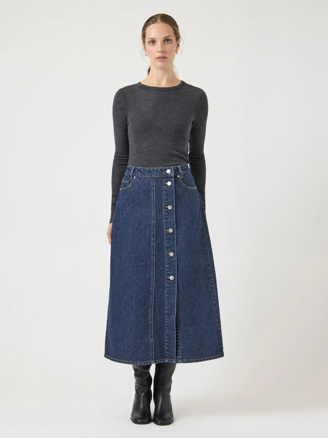 Yassorina mw long denim skirt s.