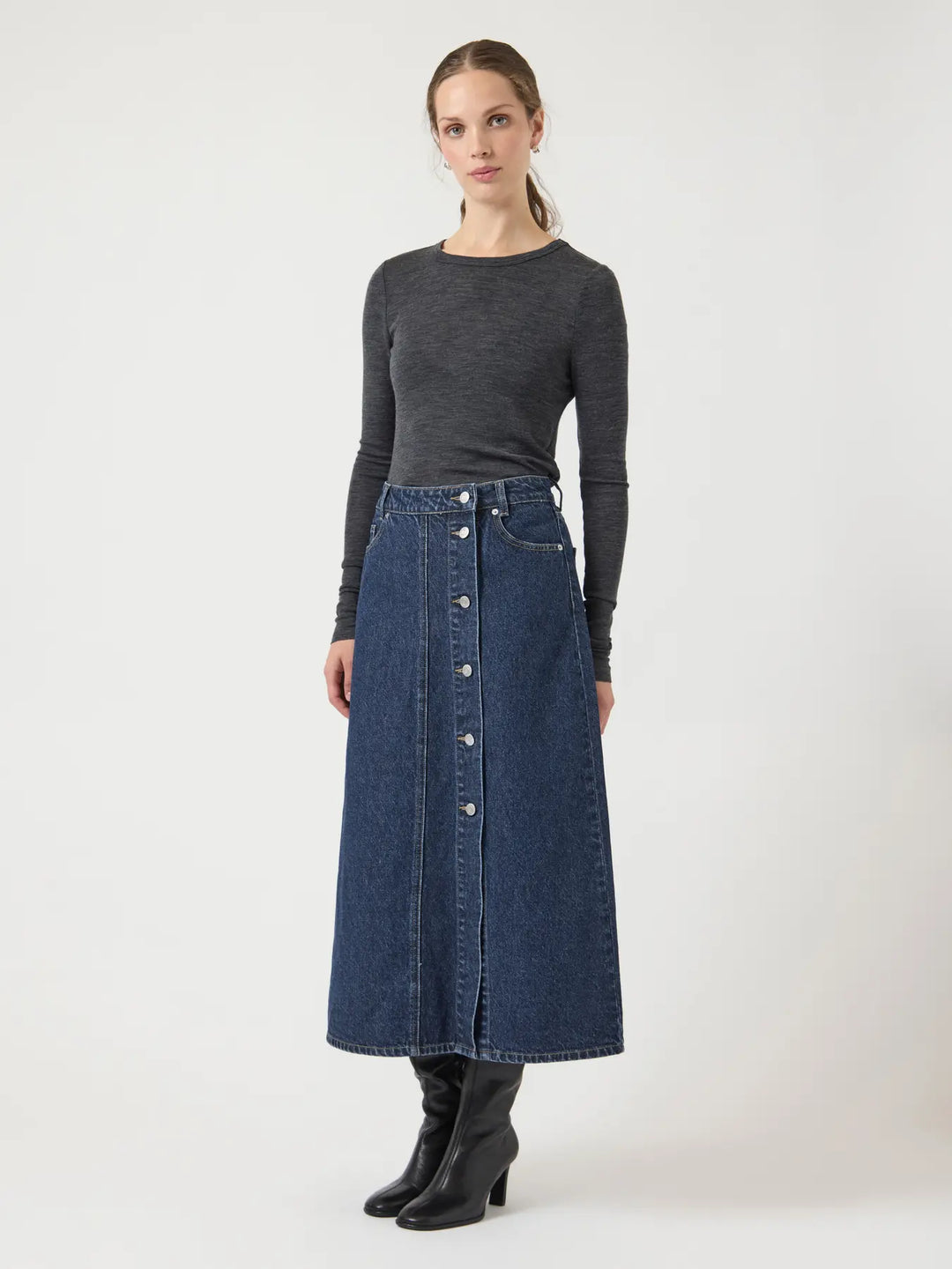 Yassorina mw long denim skirt s.
