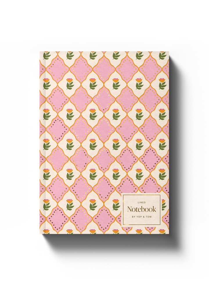 Luxe Pattern Notebook - A5 Softcover - Pink