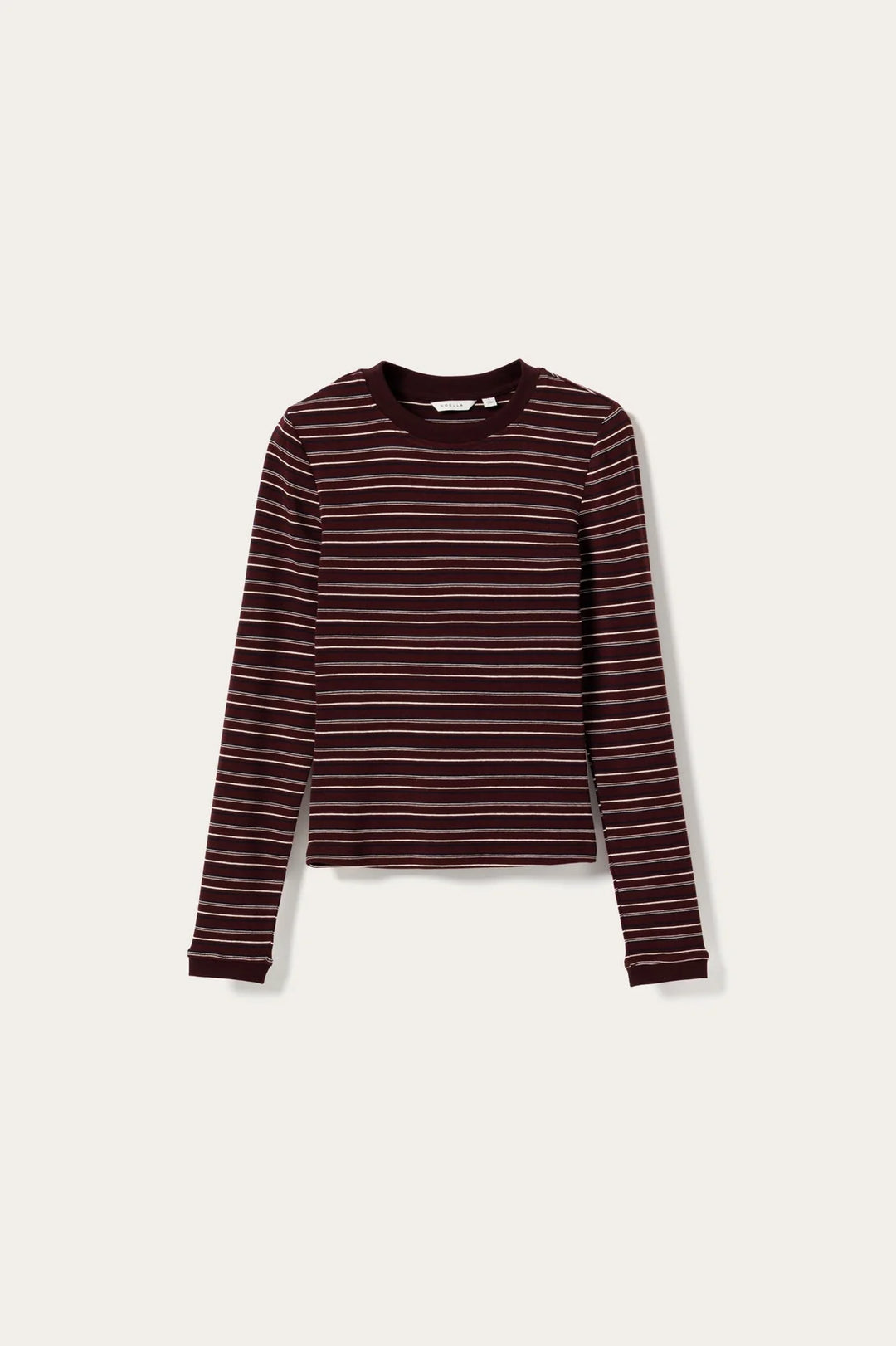 N-Mykel Ls Top - Dizzy Burgundy Stripe