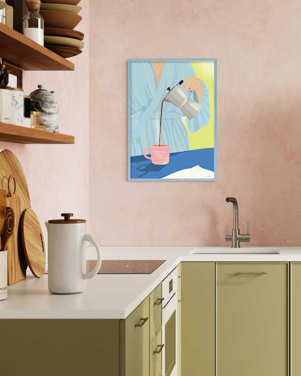 Coffee first, people later - Plakat