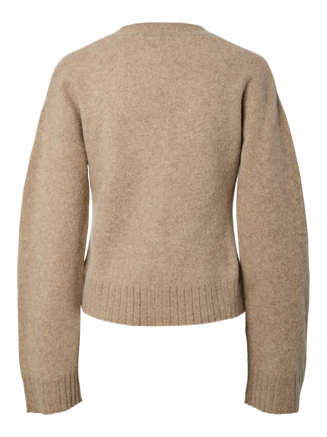 Yasemila Ls Wool Knit Cardigan - Fungi Melange