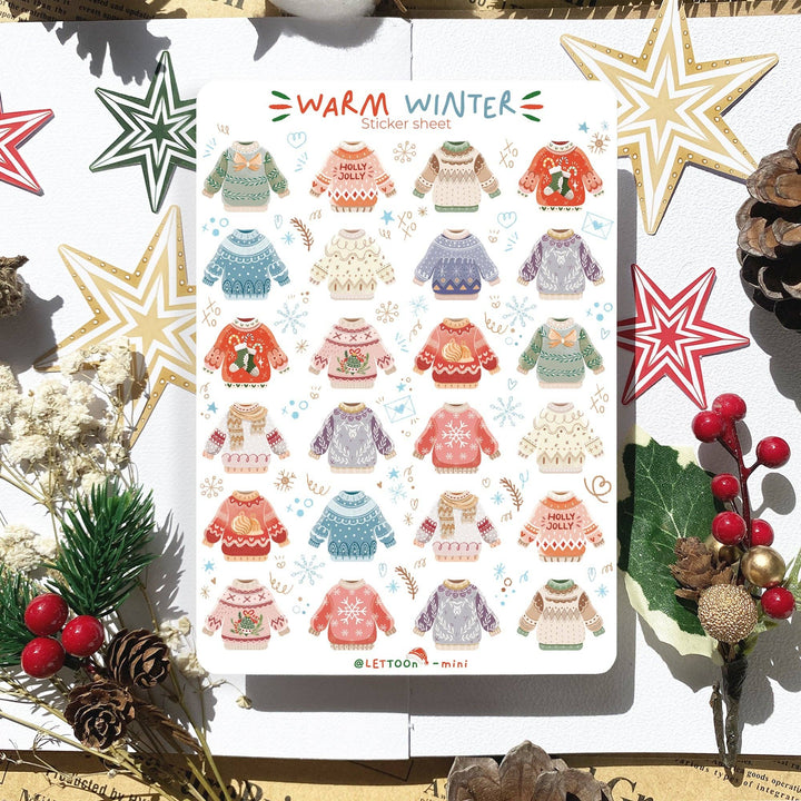 Warm Winter Mini Sweaters | Klistremerker