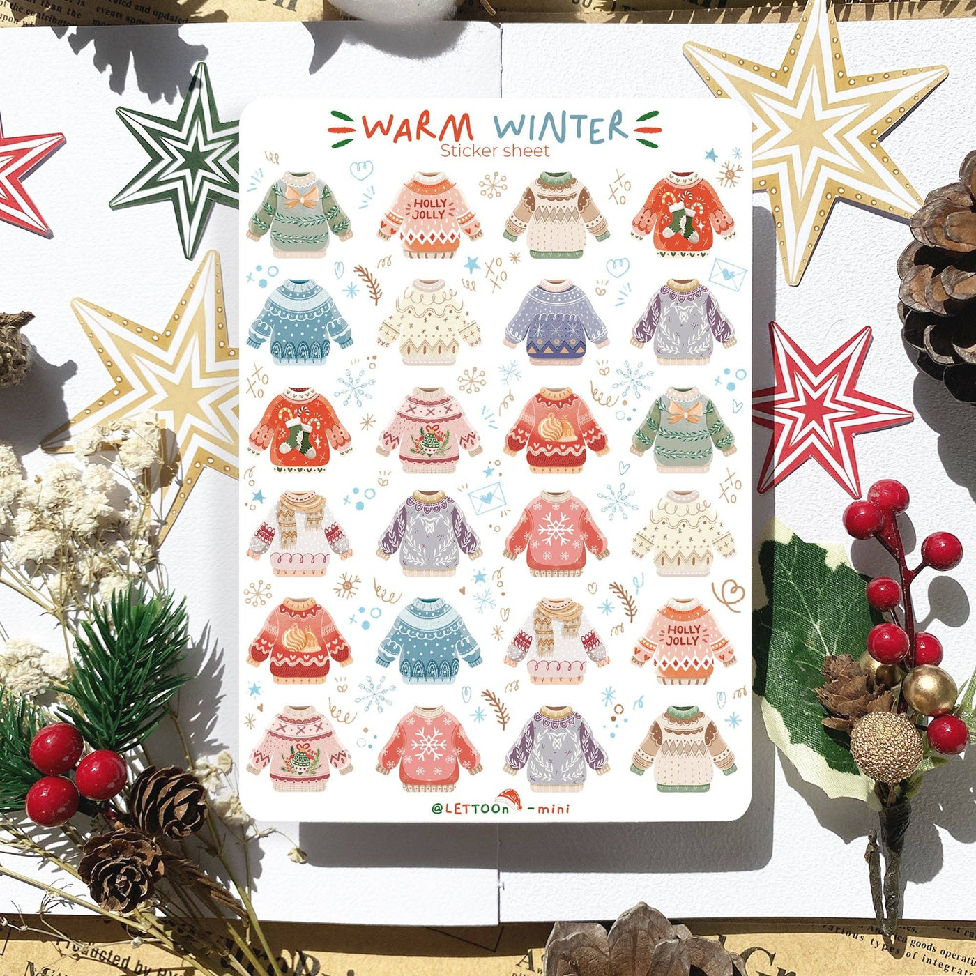 Warm Winter Mini Sweaters | Klistremerker