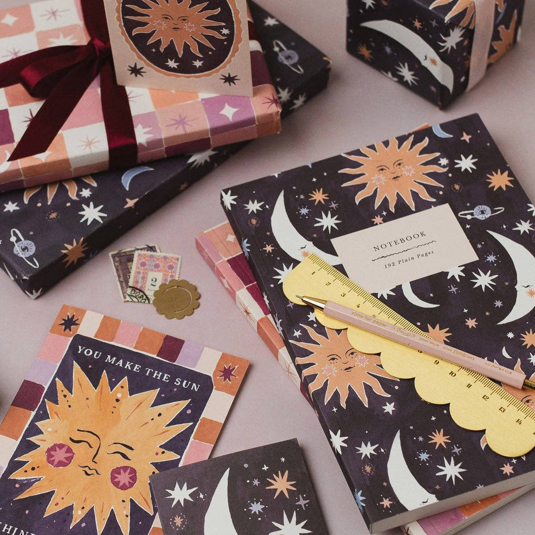 Sun And Moon Notebook - Plain Page Journal