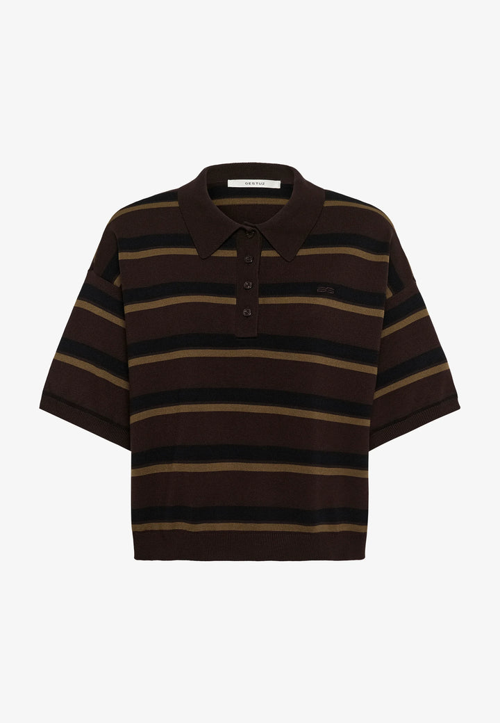 GZtaia ss polo pullover - Molé/Black/Military Olive