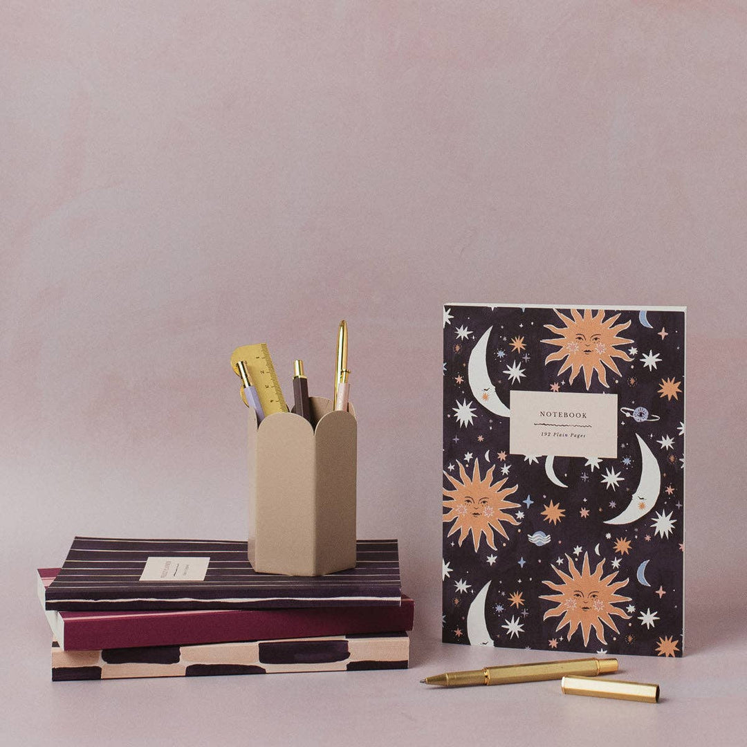 Sun And Moon Notebook - Plain Page Journal