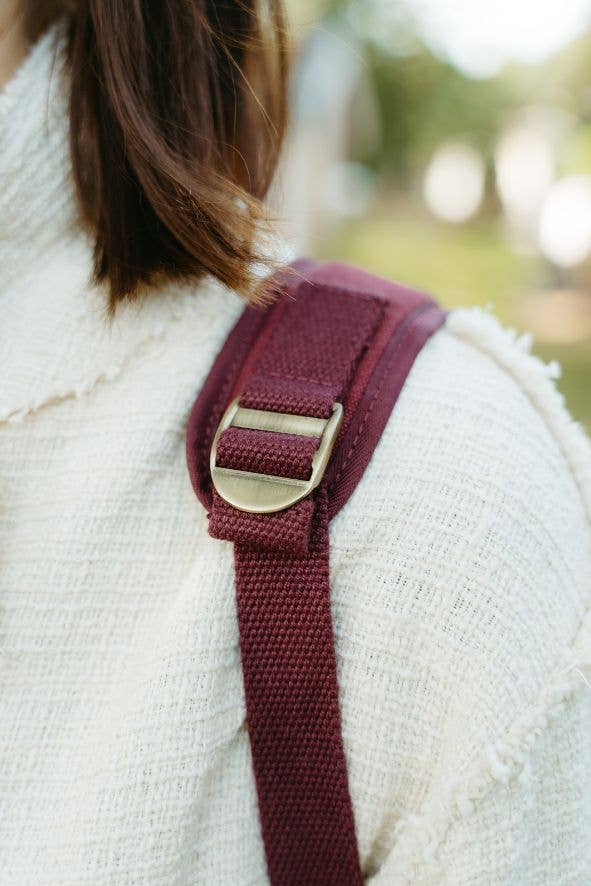 Organic Backpack - Striped Green