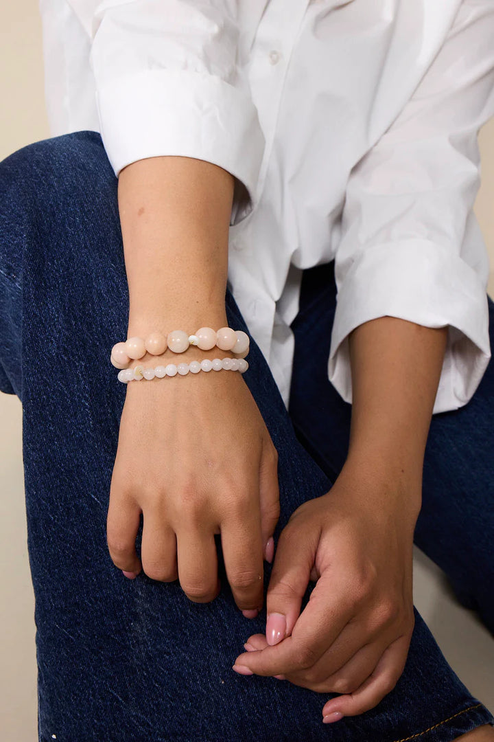 Armbånd - Chunky - Pink Jade Crystal