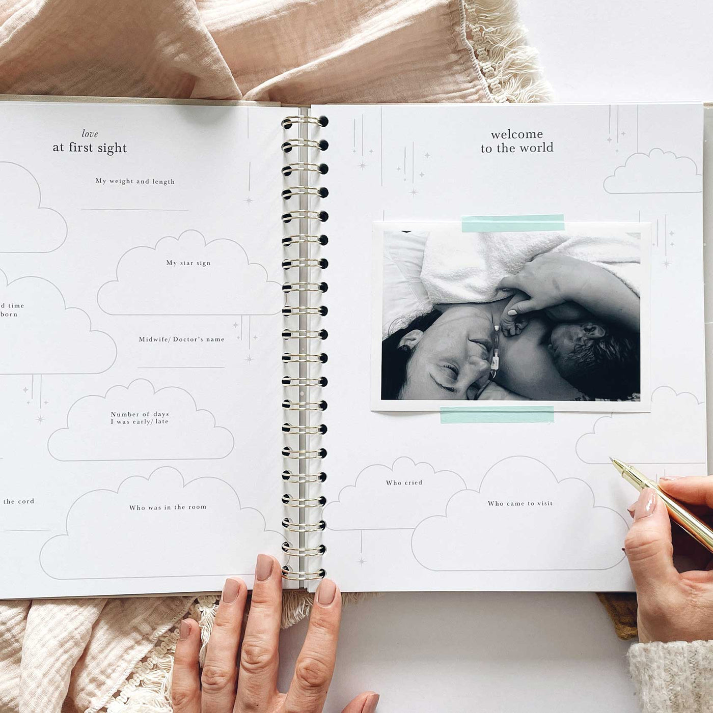 My Baby Book - Baby Memory Book - White