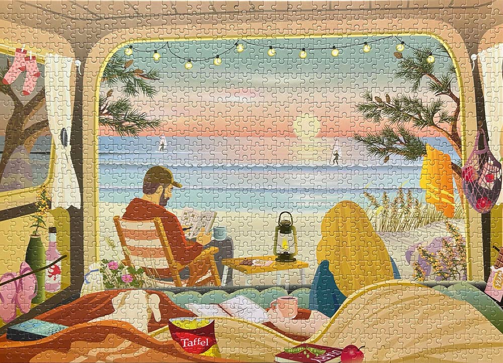 CAMPER BY THE OCEAN - Puslespill med 1000 brikker