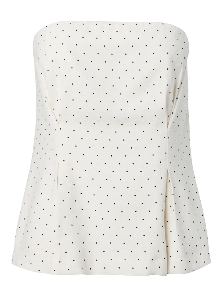 Yasdotly Corsage Top - Star White W. Black Dots