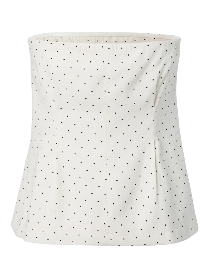 Yasdotly Corsage Top - Star White W. Black Dots