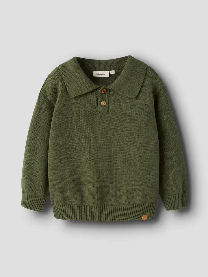 Nmmolo Ls Knit Polo Lil - Cypress
