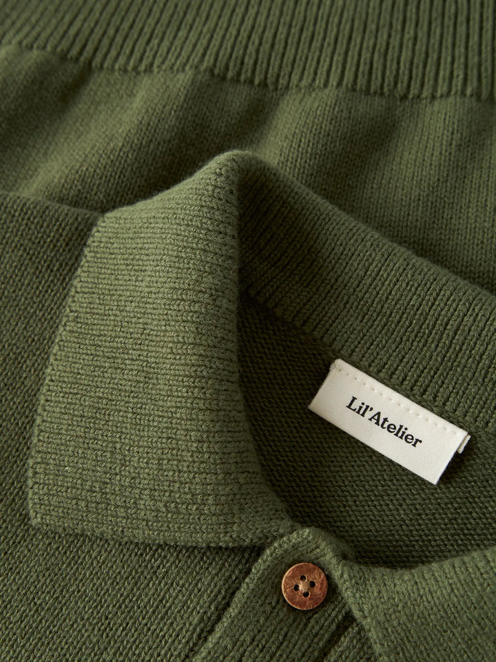 Nmmolo Ls Knit Polo Lil - Cypress