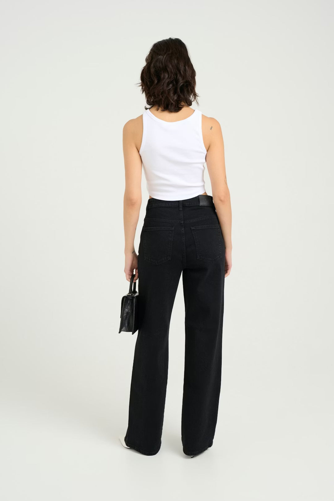 ZolinaGZ wide jeans NOOS - Washed dark black - Black