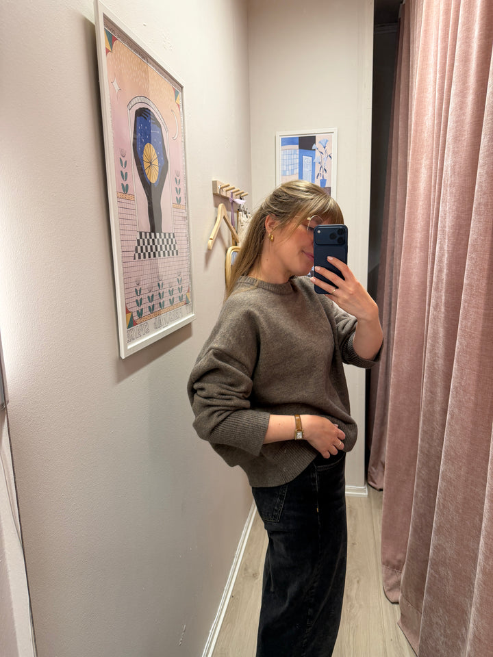 Olol O-Neck Knit - Dark Melange