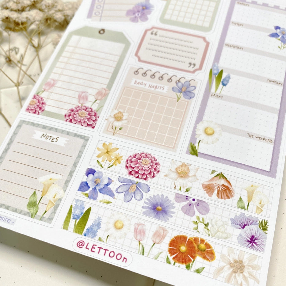 Floral Desire - Bullet Journal essentials | Klistremerker