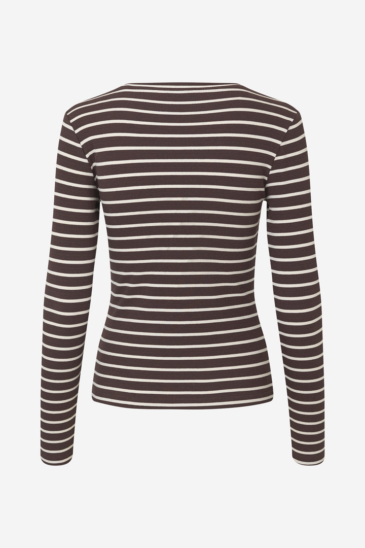 Enally Ls O-N Tee St 7262 - Moonstruck/Chocolate