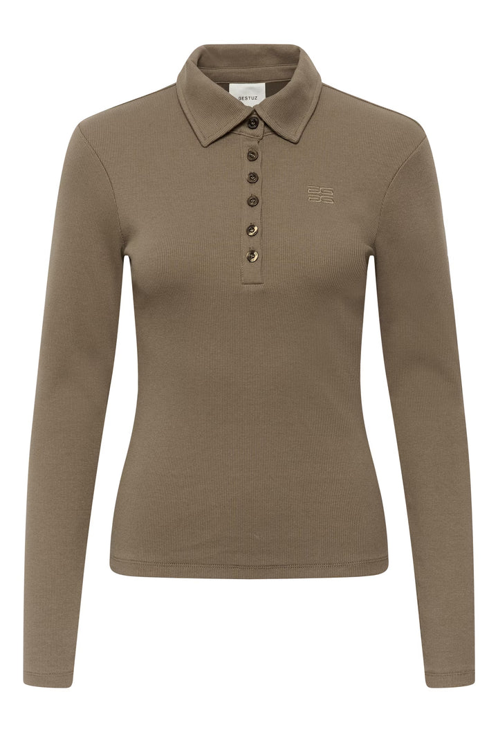 GZdrew ls polo top - Walnut