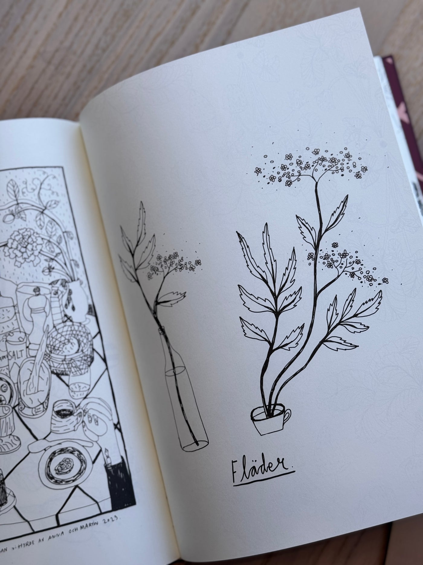 Växter, Fika och Ting - En målarbok för vuxna av Maja-Lisa Bekken