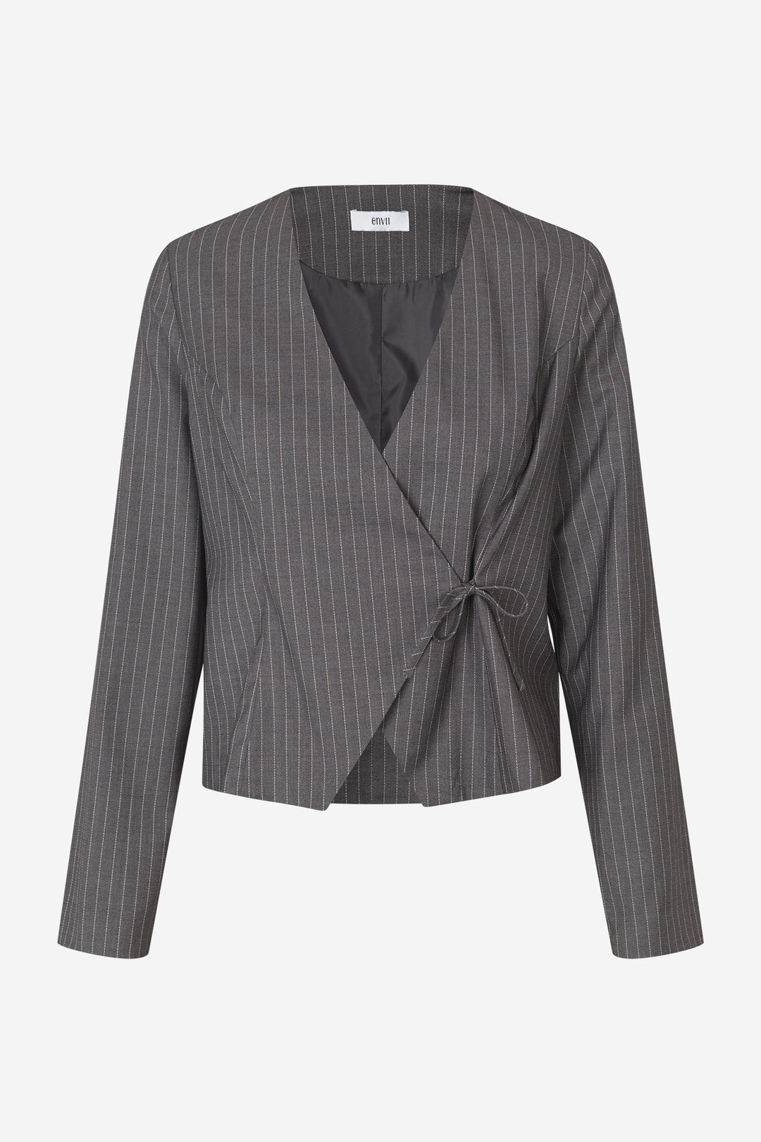 Encroydon Ls Top 7300 - Grey/White Pinstriped