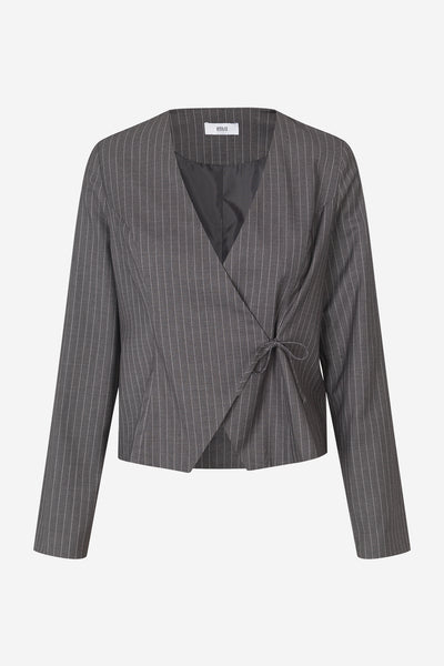 Encroydon Ls Top 7300 - Grey/White Pinstriped