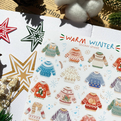 Warm Winter Mini Sweaters | Klistremerker