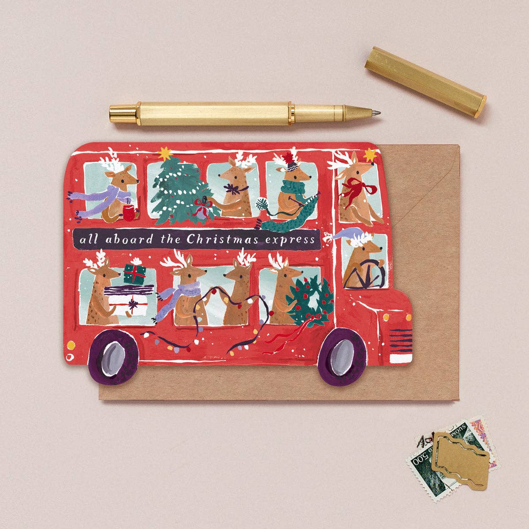 Reindeer Bus - Julekort
