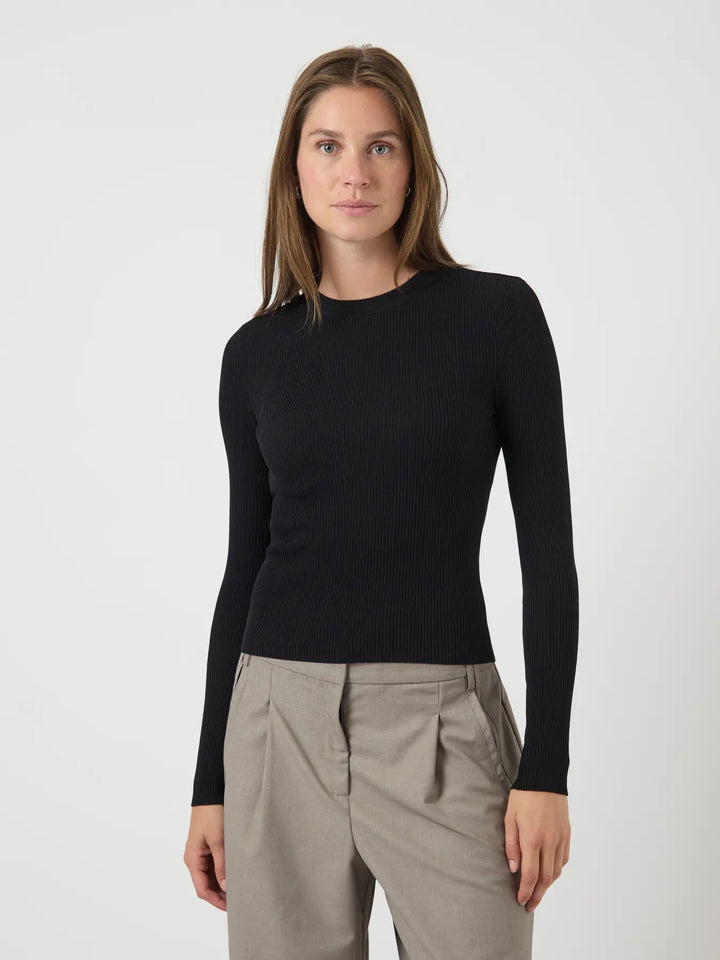 YASZoey LS knit pullover - Black