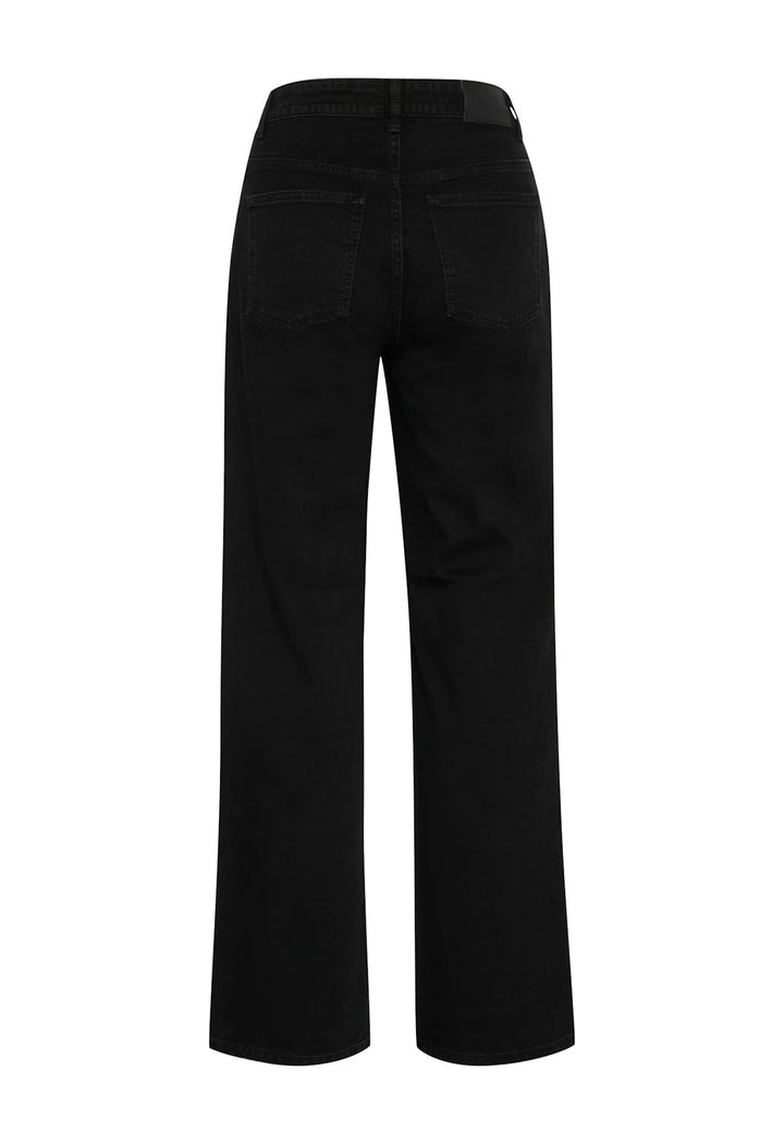 ZolinaGZ wide jeans NOOS - Washed dark black - Black