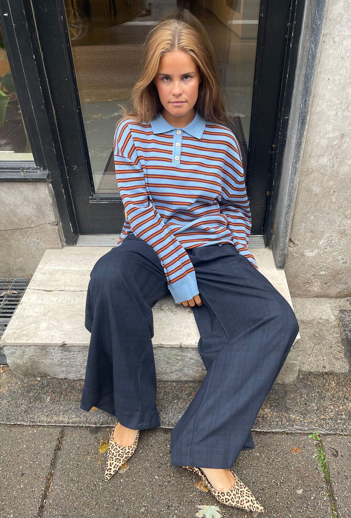 Adanne Polo - Stripe Blue