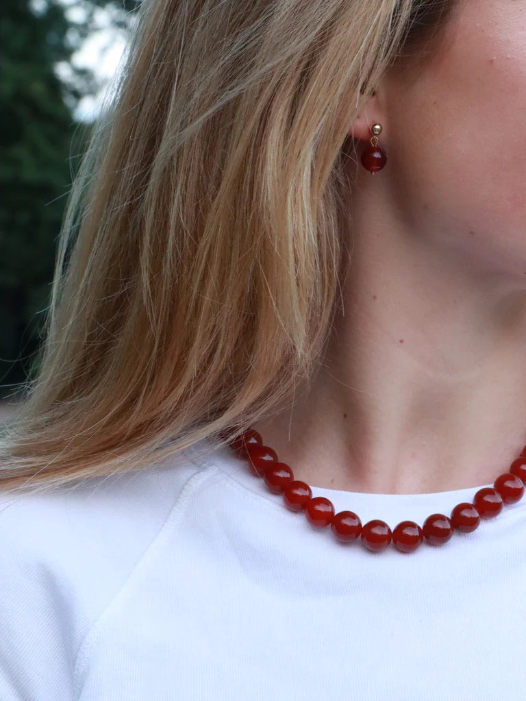 Halskjede - Faro - Red Jade