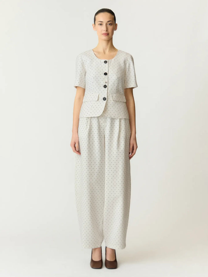 Yasdotly Hw Barrel Pant - Star White W. Black Dots