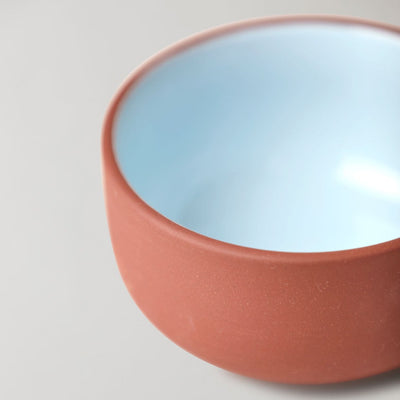 Clayware bowl Terracotta/blue - sett med 2