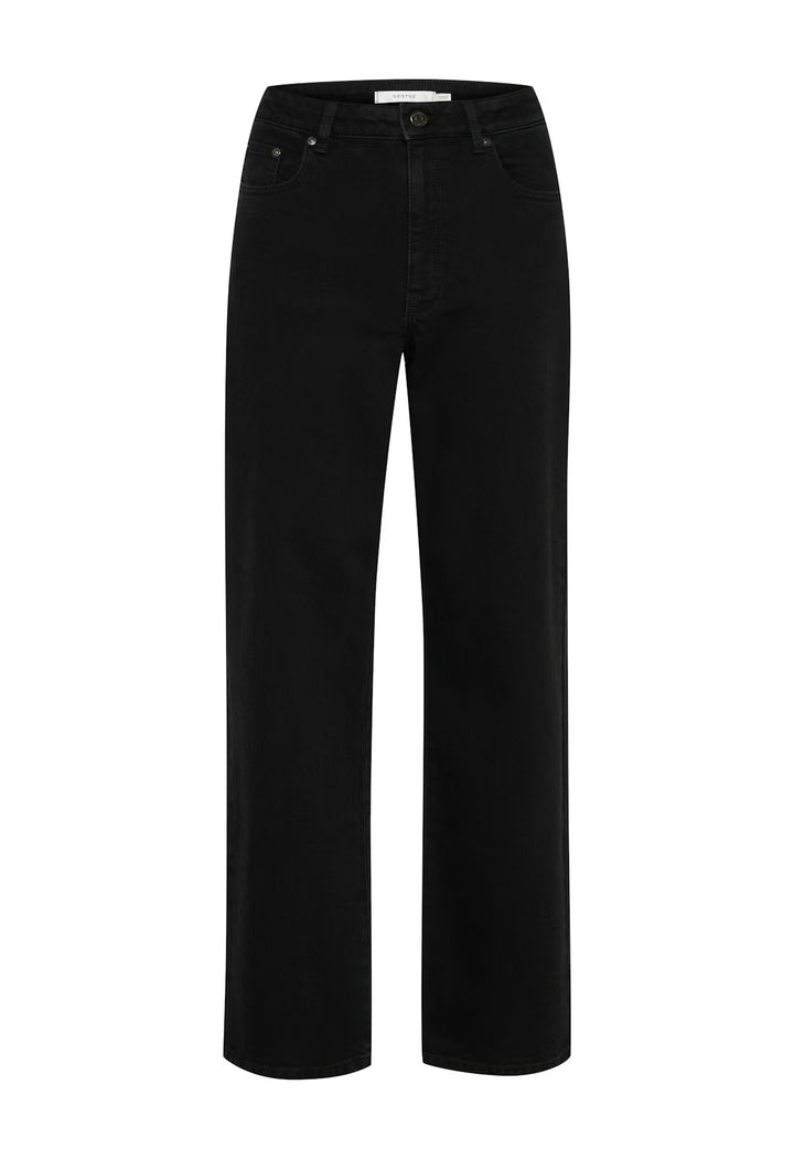 ZolinaGZ wide jeans NOOS - Washed dark black - Black