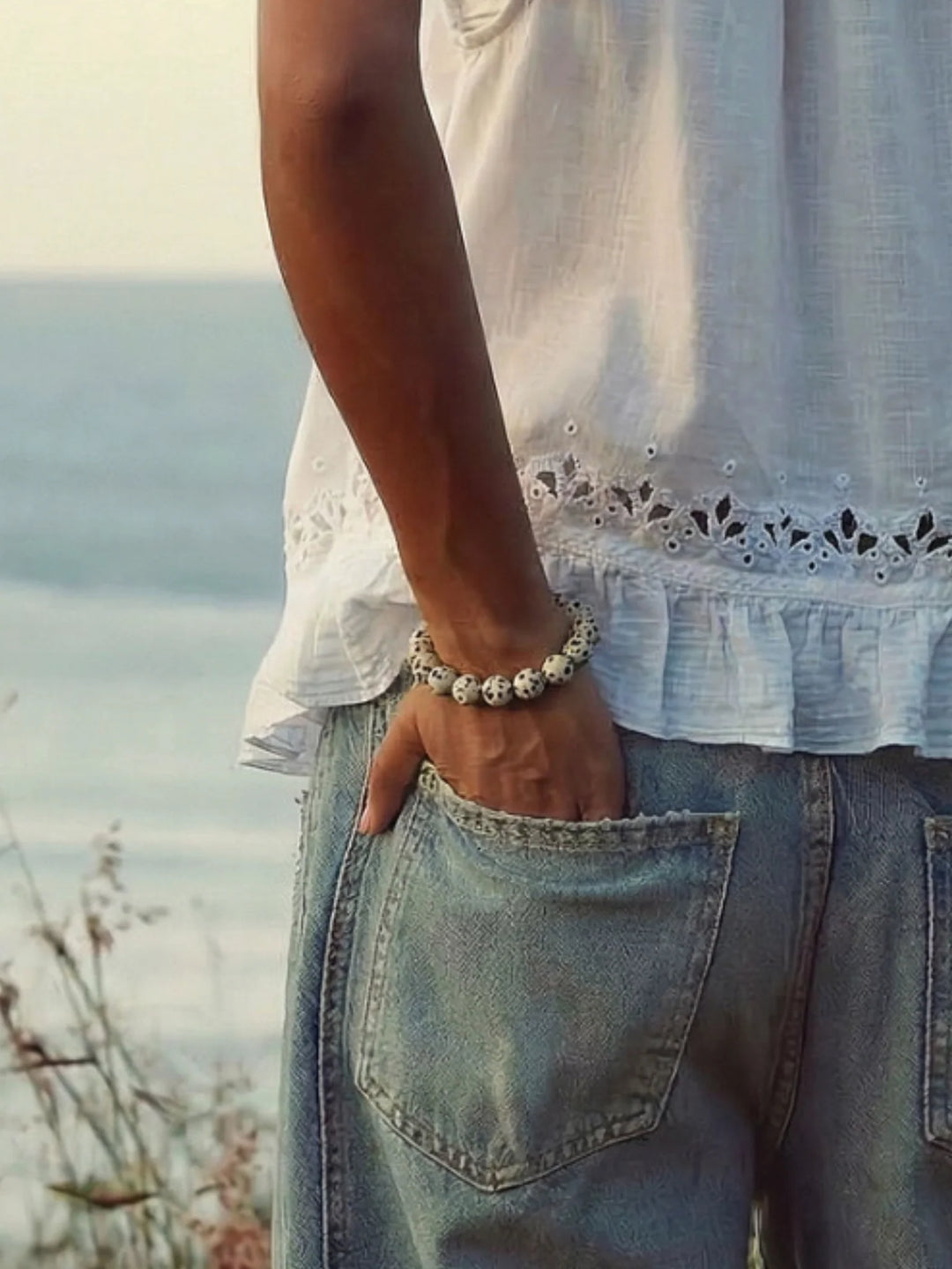 Armbånd - Chunky - Dalmatian Jasper (Joy)