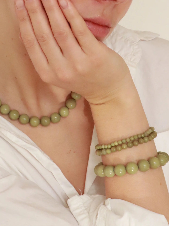 Armbånd - Petite - Green Alashan Agate (Grounding)