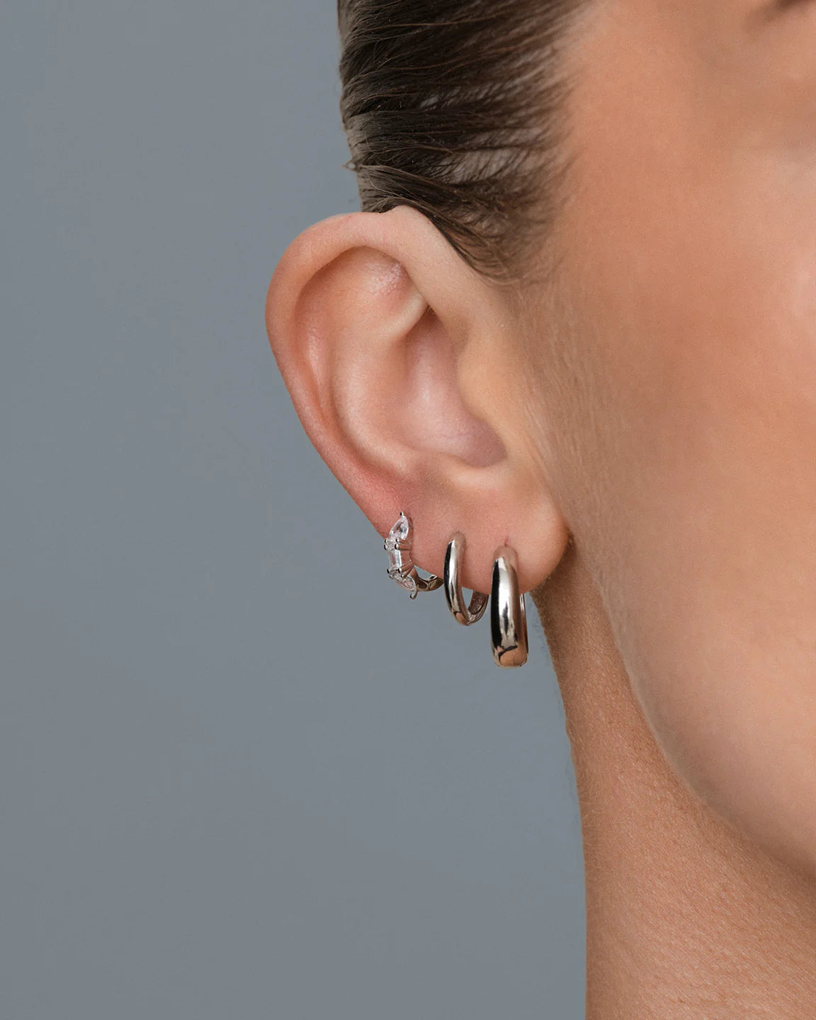 Dome Hoops Large  - Sølv