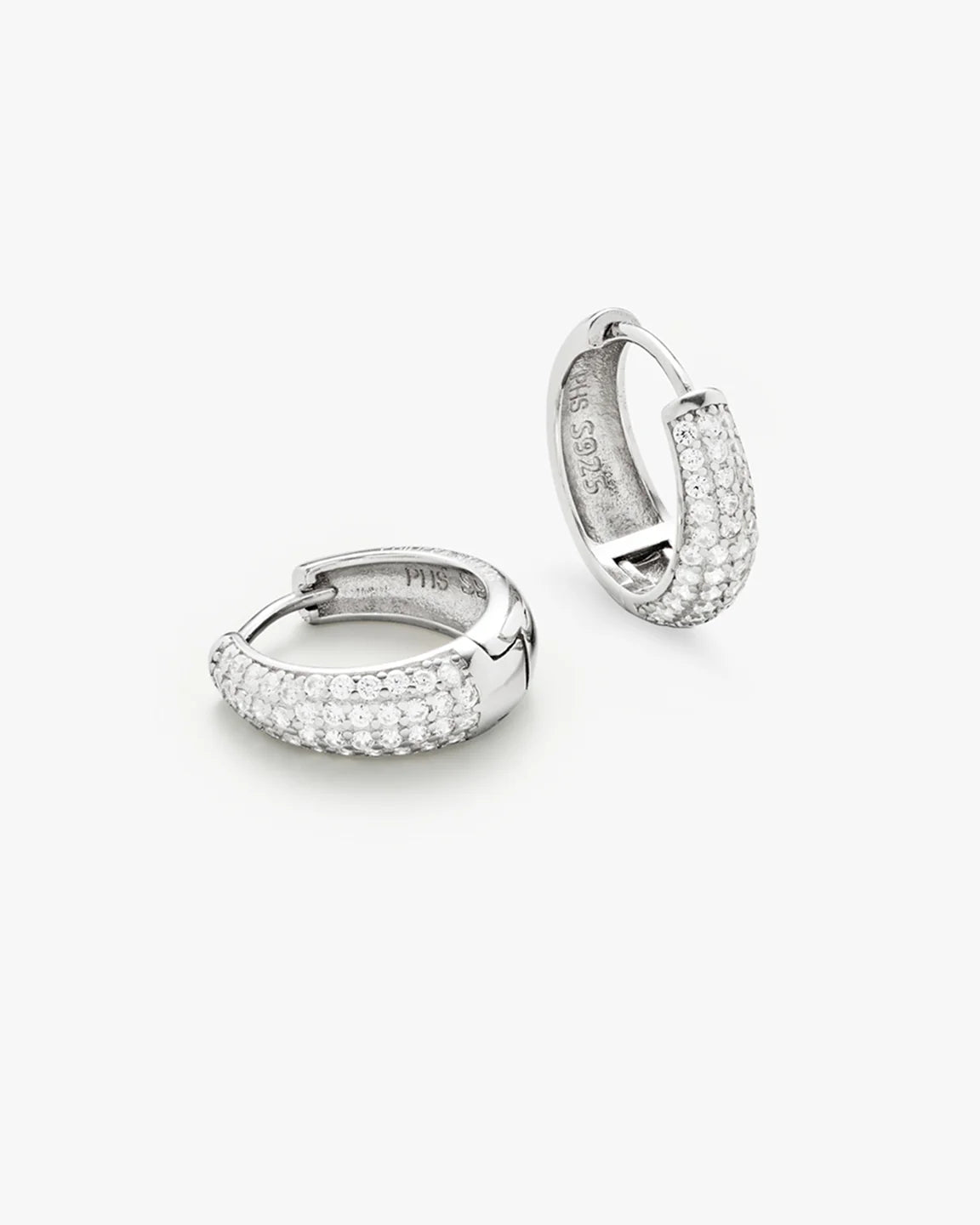 Dome Pave Hoops Medium - Sølv