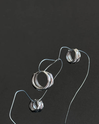 Dome Structured Hoops Large - Sølv
