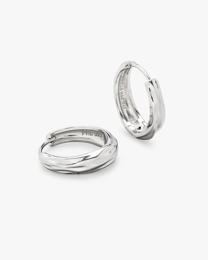 Dome Structured Hoops Large - Sølv