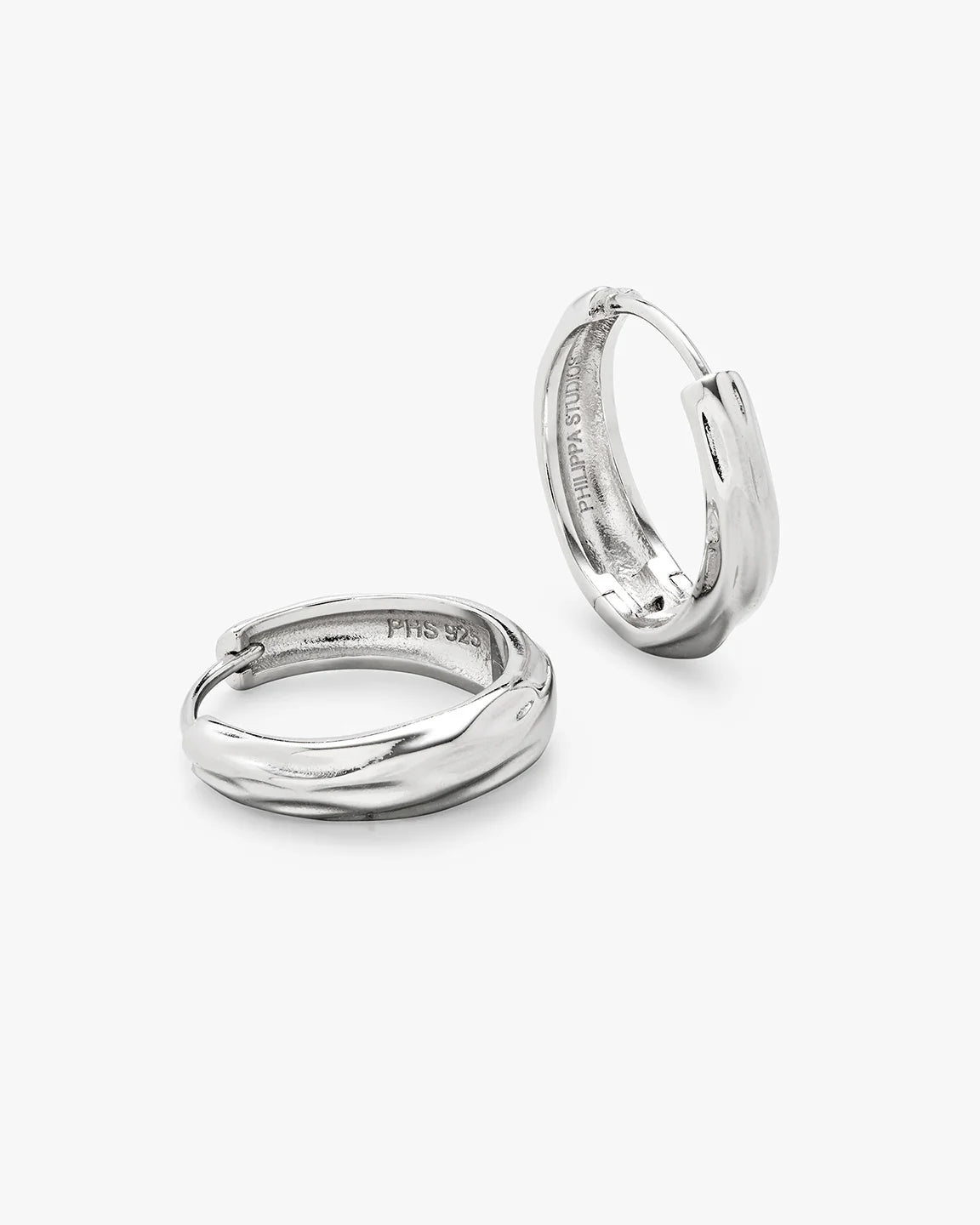 Dome Structured Hoops Large - Sølv