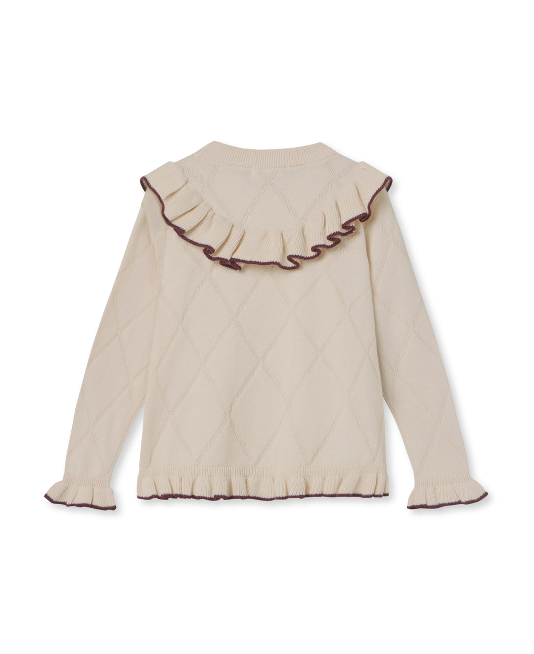 Nova Embr. Ruffle Cardigan - Sandshell