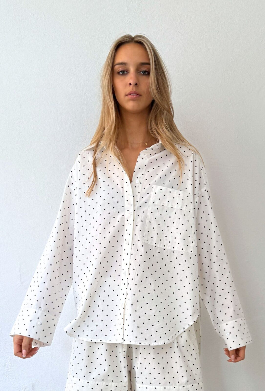 Fie Dot Shirt - White Small Black Dot